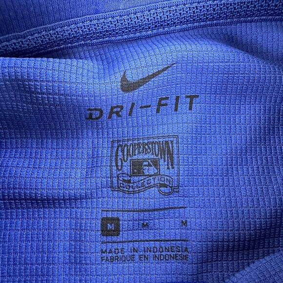 Atlanta Braves Polo Shirt Mens Medium Blue MLB Baseball Nike Dri-FIT Cooperstown - Picture 8 of 12